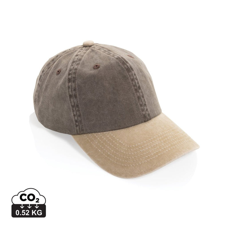 Load image into Gallery viewer, BEAU AWARE™ Washed 6 panel 270gsm cotton twill two tone cap - Custom Wood DesignsBeau Aware™ washed two-tone 6-panel cotton twill cap by XD Xclusive, showcasing its stylish design and durable fabric.HeadwearP453.1409Recycled cotton,rPETbrown
