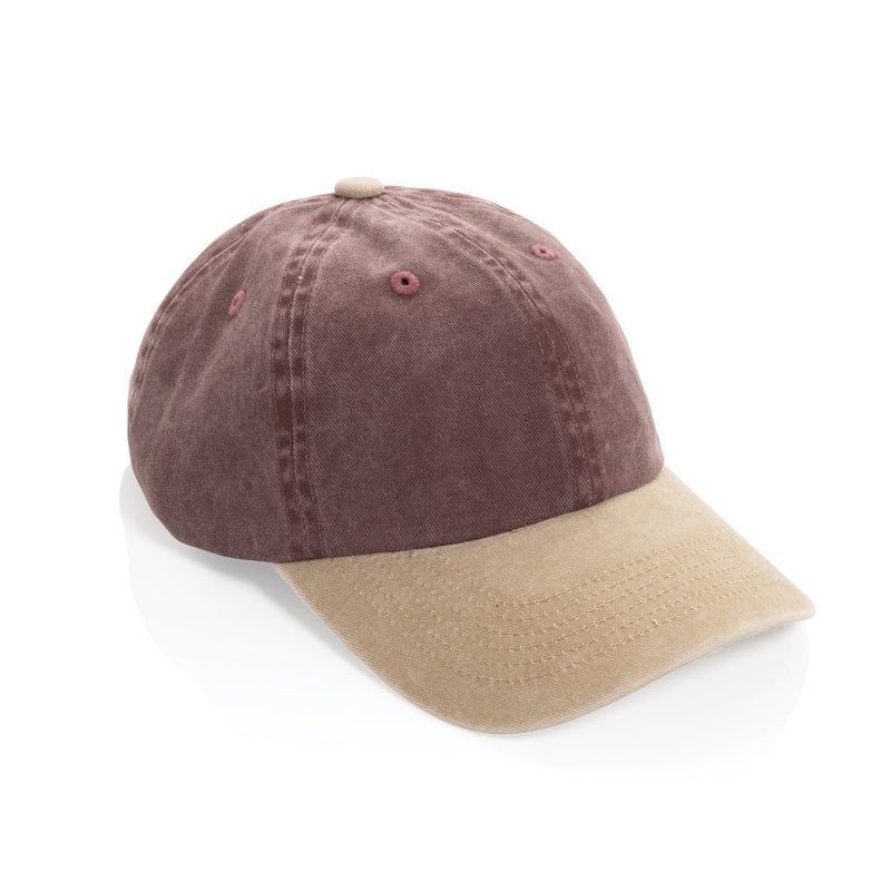 Load image into Gallery viewer, BEAU AWARE™ Washed 6 panel 270gsm cotton twill two tone cap - Custom Wood DesignsBeau Aware™ washed 6-panel two-tone cotton twill cap by XD Xclusive, featuring a structured headwear design in neutral tones.HeadwearP453.1424Recycled cotton,rPETred
