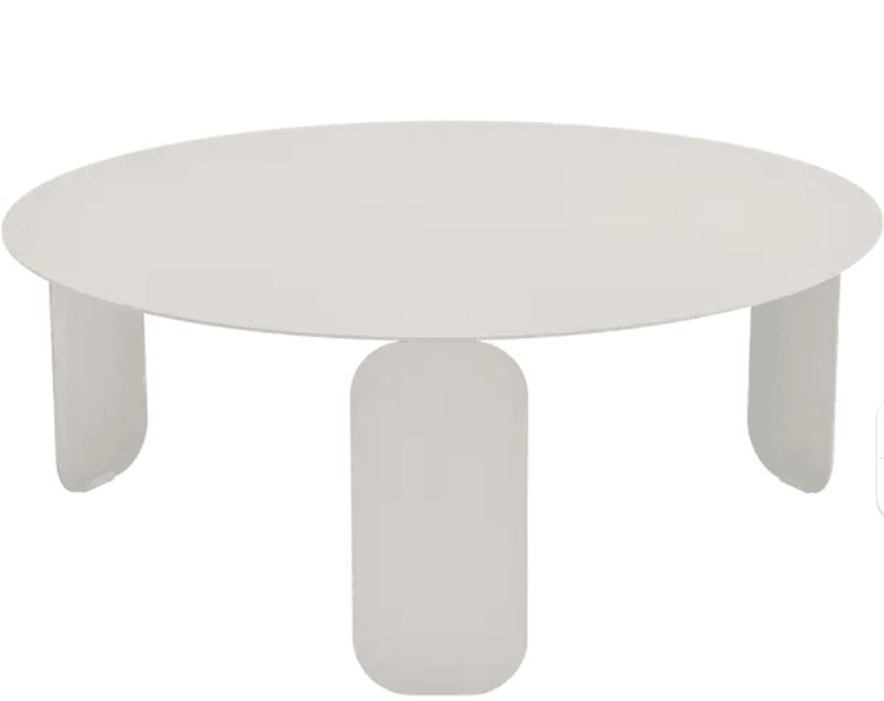 Load image into Gallery viewer, Clay grey Fermob Bebop Low Table Ø80cm, round outdoor coffee table in anthracite, suitable for outdoor patio and garden settings.
