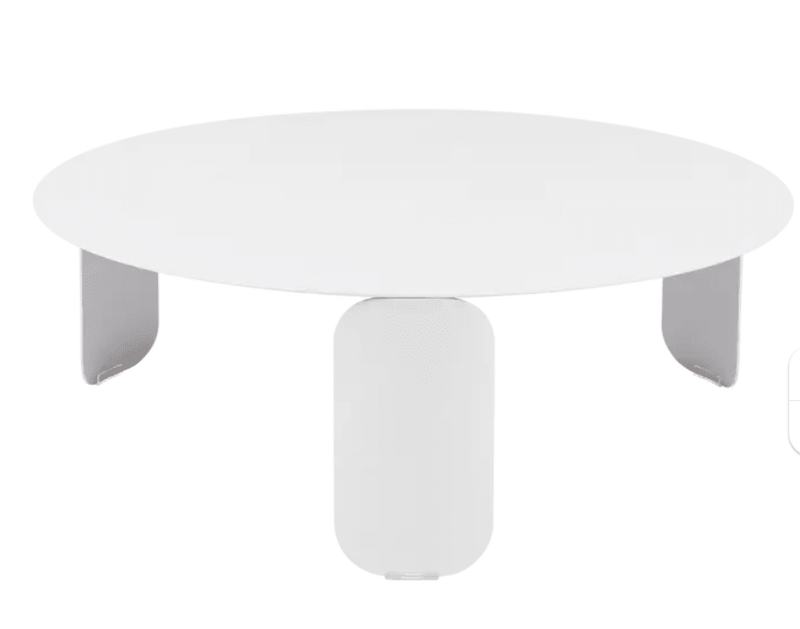 Load image into Gallery viewer, Bebop Low Table Ø80cm - Custom Wood DesignsFermob Bebop low outdoor table with 80cm diameter, round cotton white top, and anthracite finish for outdoor patio use.Low Table Outdoor Fermob24575202071415White

