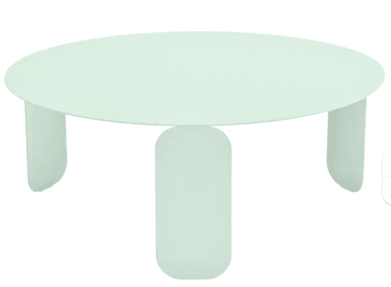 Load image into Gallery viewer, Ice Mint Fermob Bebop Low Table with 80cm diameter, outdoor round coffee table in anthracite finish.
