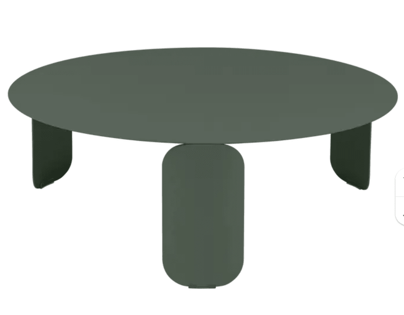 Load image into Gallery viewer, Fermob Bebop low outdoor table with an 80cm diameter in anthracite, round design for outdoor patio or garden seating area.
