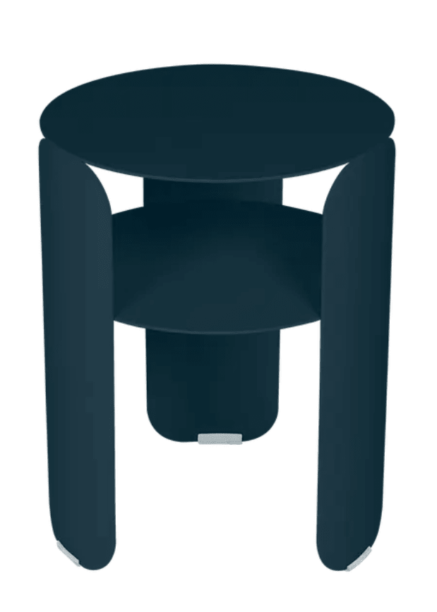 Load image into Gallery viewer, Fermob Bebop Side Table with 35cm diameter, round offset metal design in anthracite, suitable for outdoor use
