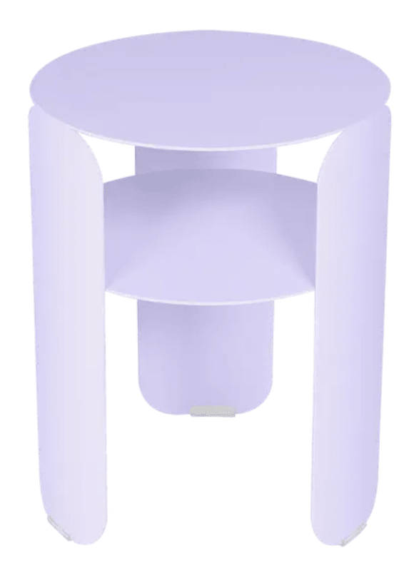 Load image into Gallery viewer, Fermob Bebop Side Table with 35cm diameter, anthracite metal surface, outdoor offset design.

