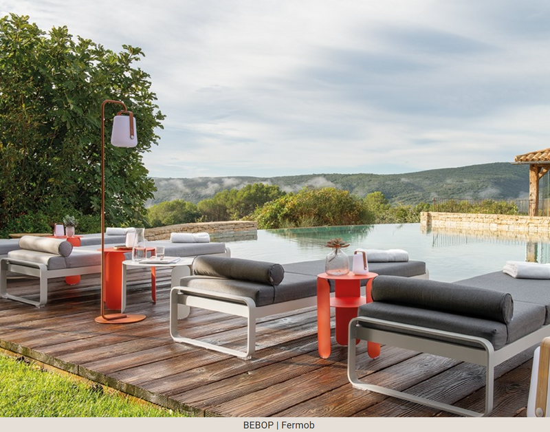 Load image into Gallery viewer, Fermob Bebop Side Table with 35cm diameter, anthracite metal finish, outdoor offset table with sleek round design.
