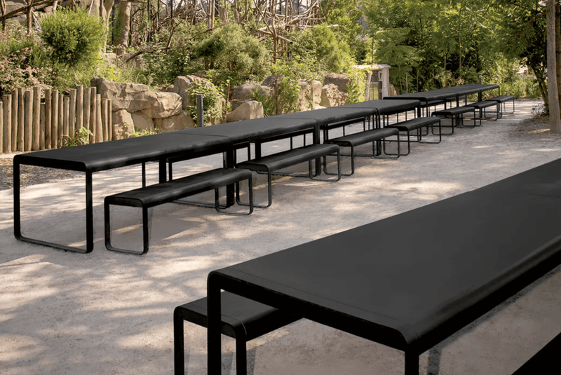 Load image into Gallery viewer, Bellevie 196 x 90 cm Outdoor Dining Table Eight Seater - Custom Wood DesignsFermob Bellevie 196 x 90 cm outdoor metal dining table with eight seats, featuring a sleek, modern design for outdoor dining.Metal Table24575172754839ClayGreyWithout outdoor Cover
