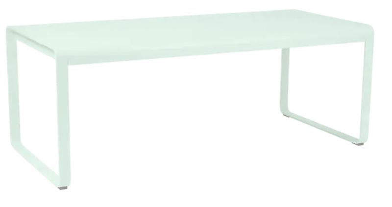 Load image into Gallery viewer, Fermob Bellevie outdoor metal dining table, 196x90 cm, eight-seater with a sleek mint finish, suitable for outdoor dining spaces.
