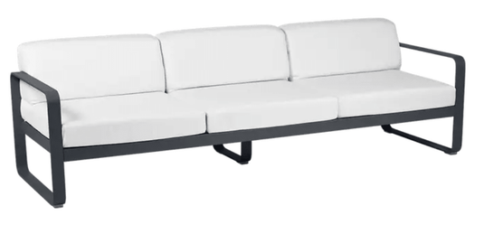 Bellevie 3-Seater Outdoor Sofa - Custom Wood DesignsAntracite and off-white Fermob Bellevie 3-seater outdoor sofa with metal frame, stylish outdoor furniture for patio or garden.Outdoor Sofa Metal Fermob24575206619895Willow Green / Pearl