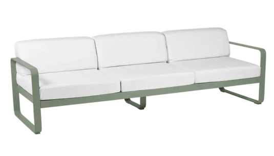 Bellevie 3-Seater Outdoor Sofa - Custom Wood DesignsBellevie 3-seater outdoor sofa by Fermob featuring a white metal frame and cactus-patterned fabric for stylish outdoor seating.Outdoor Sofa Metal Fermob24575206619895Willow Green / Pearl