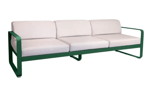 Bellevie 3-Seater Outdoor Sofa - Custom Wood DesignsCedar green Fermob Bellevie 3-seater outdoor sofa with metal frame, stylish garden furniture for relaxing outdoors.Outdoor Sofa Metal Fermob24575206619895Willow Green / Pearl