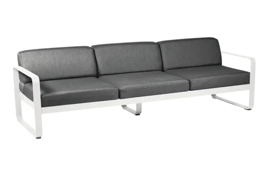 Bellevie 3-Seater Outdoor Sofa - Custom Wood DesignsFermob Bellevie 3-seater outdoor sofa with white cotton and graphite grey metal frame, stylish garden furniture.Outdoor Sofa Metal Fermob24575204177495CottonWhite/FlanelGrey