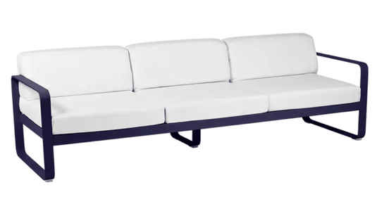 Bellevie 3-Seater Outdoor Sofa - Custom Wood DesignsDeep blue and off-white Fermob Bellevie 3-seater outdoor sofa with metal frame, stylish and comfortable outdoor furniture.Outdoor Sofa Metal Fermob24575203613655DeepBlue/GreyTaupe