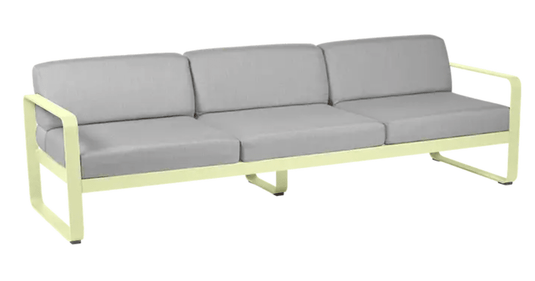 Bellevie 3-Seater Outdoor Sofa - Custom Wood DesignsFermob Bellevie 3-seater outdoor sofa with grey metal frame and soft fabric cushions for patio or garden seating.Outdoor Sofa Metal Fermob24575203315351FrostedLmon/FlanelGrey