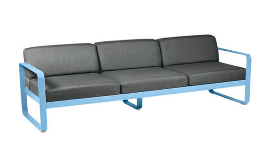 Bellevie 3-Seater Outdoor Sofa - Custom Wood DesignsMaya Blue and Graphite Grey Fermob Bellevie 3-Seater outdoor sofa with metal frame, stylish garden furniture for outdoor living.Outdoor Sofa Metal Fermob24575200465079MayaBlue/Graphite