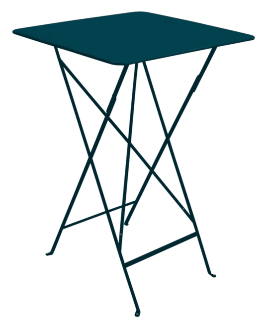Bistro High Table 71 x 71 cm – Contract Folding Bar Table - Custom Wood DesignsFermob Bistro high table in Acapulco Teal with foldable design, steel powder-coated surface, suitable for outdoor use.Foldable High Table Ferob Outdoor7931.0Acapulco Blue