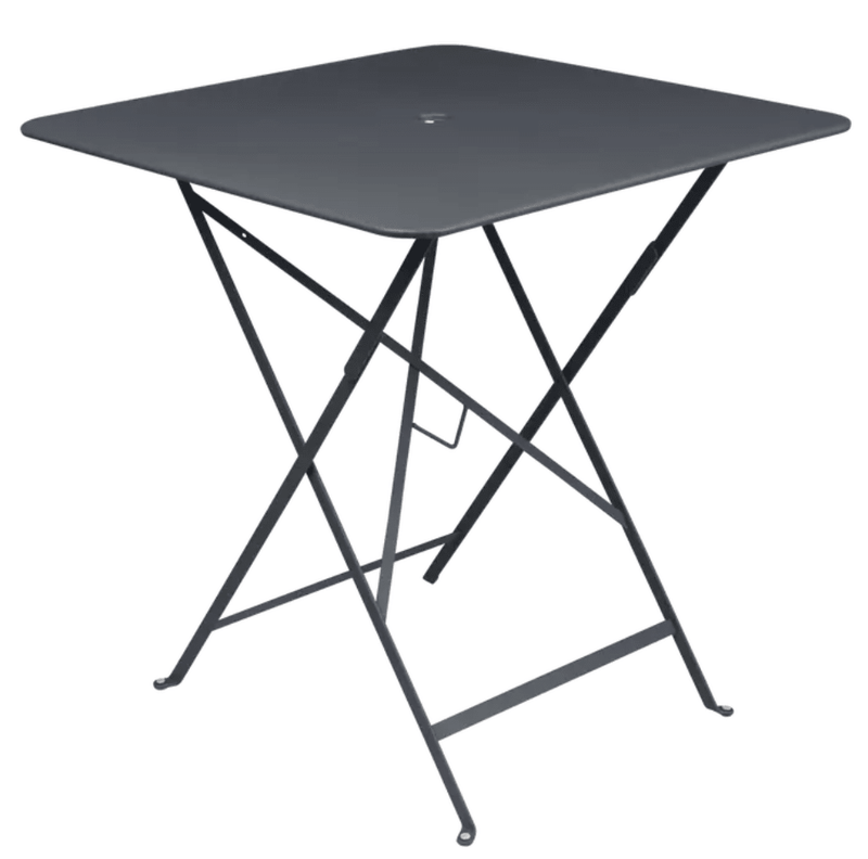 Load image into Gallery viewer, Bistro Table 71x71cm - Custom Wood DesignsFermob foldable outdoor bistro table, 71x71cm square antracite metal table with parasol hole for patio or restaurant useFoldable Table Ferob Outdoor7933.0Anthracite
