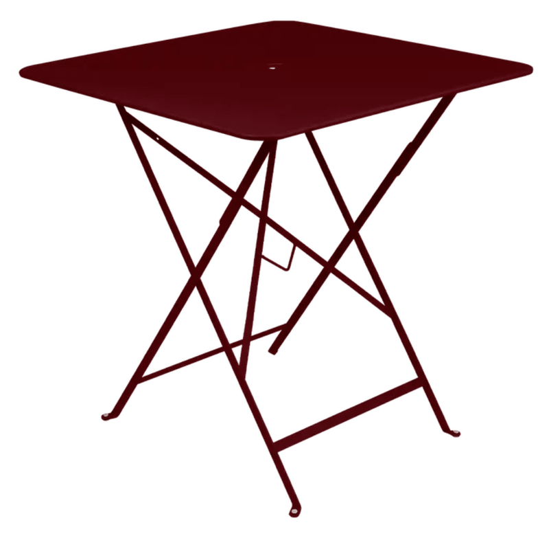 Load image into Gallery viewer, Bistro Table 71x71cm - Custom Wood DesignsBlack Fermob foldable bistro table with a 71x71cm metal design, perfect for outdoor balconies and compact spaces.Foldable Table Ferob Outdoor7935.0Black Cherry
