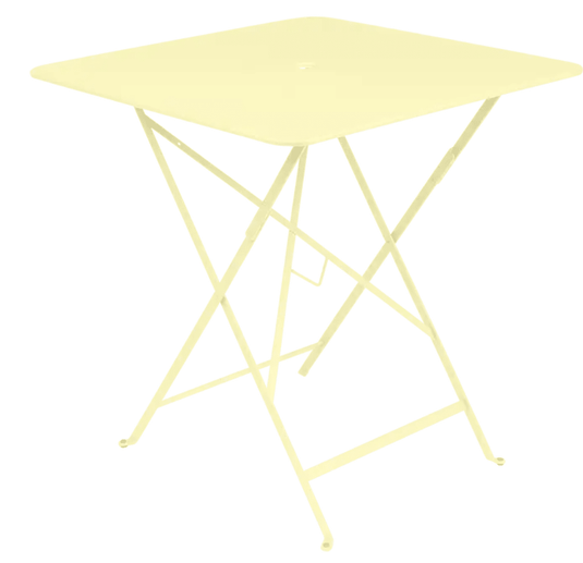 Bistro Table 71x71cm - Custom Wood DesignsFermob foldable bistro table 71x71cm with frosted lemon finish, outdoor steel café furniture, UV-resistant powder coating.Foldable Table Ferob Outdoor7925.0Frosted Lemon
