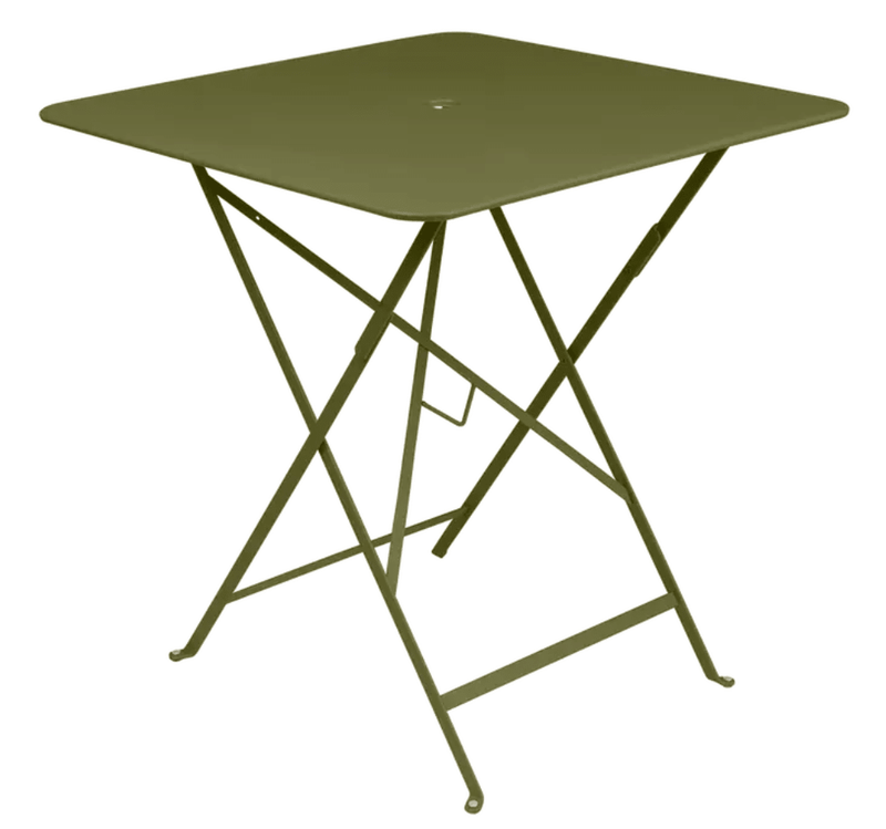 Load image into Gallery viewer, Bistro Table 71x71cm - Custom Wood DesignsFermob Pesto outdoor foldable square bistro table with parasol hole, metal surface, suitable for patio or garden dining.Foldable Table Ferob Outdoor7918.0Pesto Green
