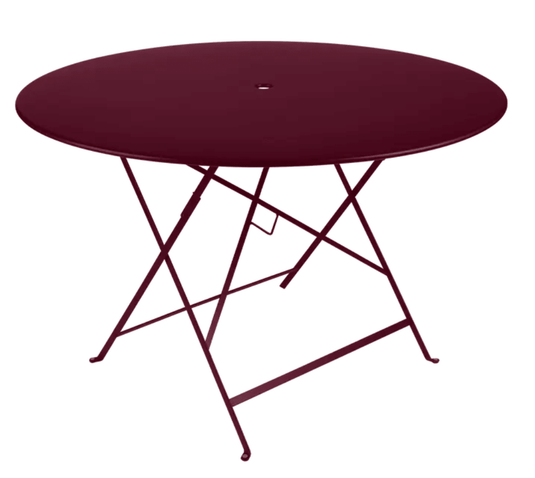 Bistro Table Ø117cm six seater - Custom Wood DesignsBlack cherry Fermob round bistro table, Ø117cm, outdoor metal dining table, six-seater for patio or garden use.Round Table Fermob7935.0Black Cherry