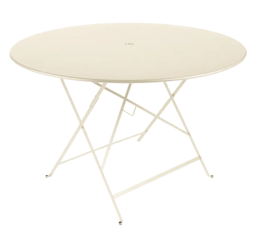 Bistro Table Ø117cm six seater - Custom Wood DesignsLarge round Fermob Bistro Table Ø117cm in latte beige, outdoor metal six-seater dining table for patio or garden.Round Table Fermob7927.0Cotton White