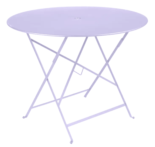 Bistro Table Ø117cm six seater - Custom Wood DesignsBright purple Fermob Bistro Round Table with a central hole for a parasol, ideal for outdoor dining and restaurant settings.Round Table Fermob7913.0Willow Green