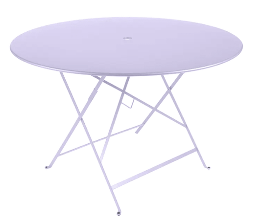 Bistro Table Ø117cm six seater - Custom Wood DesignsRound Fermob Bistro Table Ø117cm in marshmallow lilac purple, outdoor metal six-seater for dining or social gatherings.Round Table Fermob7921.0Marshmallow