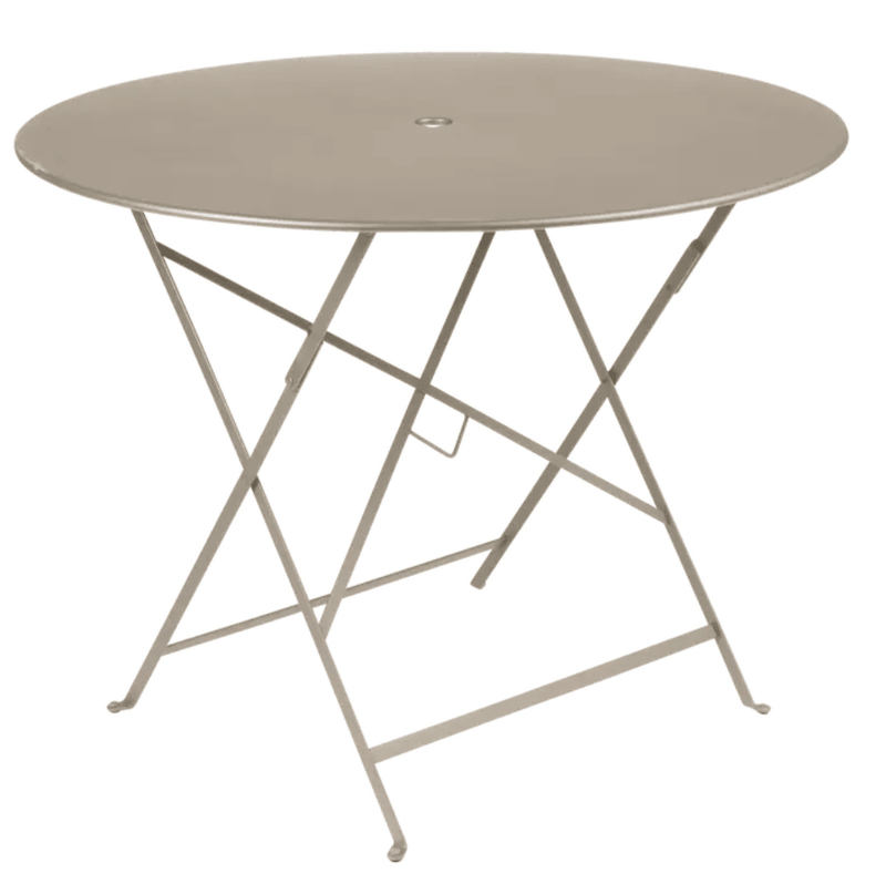 Load image into Gallery viewer, Bistro Table Ø117cm six seater - Custom Wood DesignsFermob Bistro Table Ø 96 round outdoor cafe table in neutral beige and grey metal, suitable for 4 to 5 seating outdoor dining.Round Table Fermob7913.0Willow Green
