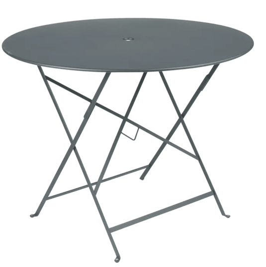 Bistro Table Ø117cm six seater - Custom Wood DesignsStorm grey Fermob round bistro table with steel frame, ideal for restaurant terraces, featuring a foldable design and classic bistro style.Round Table Fermob7913.0Willow Green