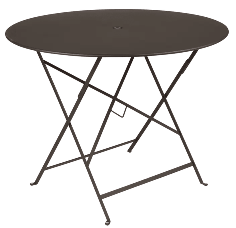 Load image into Gallery viewer, Bistro Table Ø117cm six seater - Custom Wood DesignsDark brown Fermob Bistro Round Table Ø 96 with metal surface and central parasol hole, ideal for outdoor restaurant seating.Round Table Fermob7913.0Willow Green
