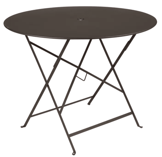 Bistro Table Ø117cm six seater - Custom Wood DesignsDark brown Fermob Bistro Round Table Ø 96 with metal surface and central parasol hole, ideal for outdoor restaurant seating.Round Table Fermob7913.0Willow Green
