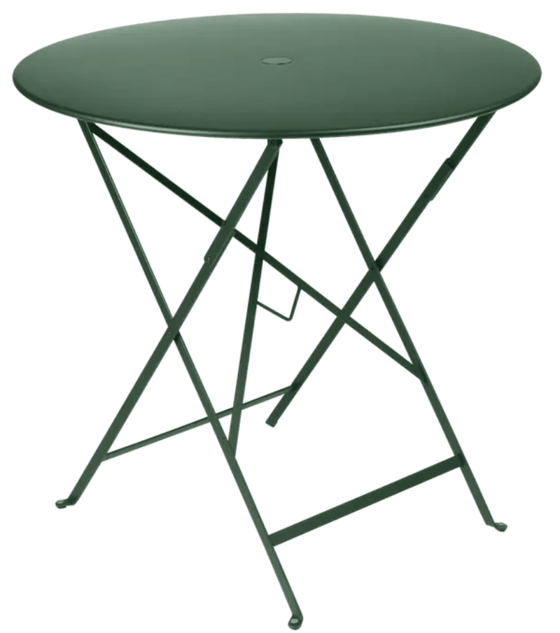 Load image into Gallery viewer, Bistro Table Ø77cm Round Folding Table - Custom Wood DesignsCedar green Fermob Bistro Table Ø77cm round folding metal outdoor table for cafe or patio use.Round Table Ferob Outdoor7929.0Cedar Green
