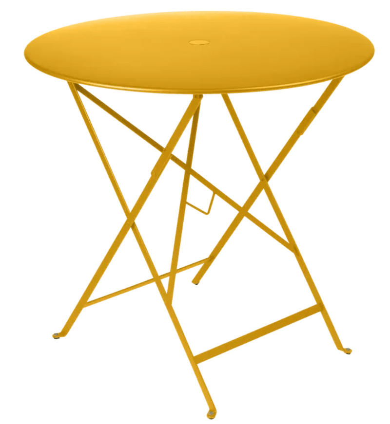 Load image into Gallery viewer, Bistro Table Ø77cm Round Folding Table - Custom Wood DesignsVibrant honey orange Fermob Bistro round foldable steel table Ø77cm, suitable for outdoor dining and hospitality use.Round Table Ferob Outdoor7924.0Honey
