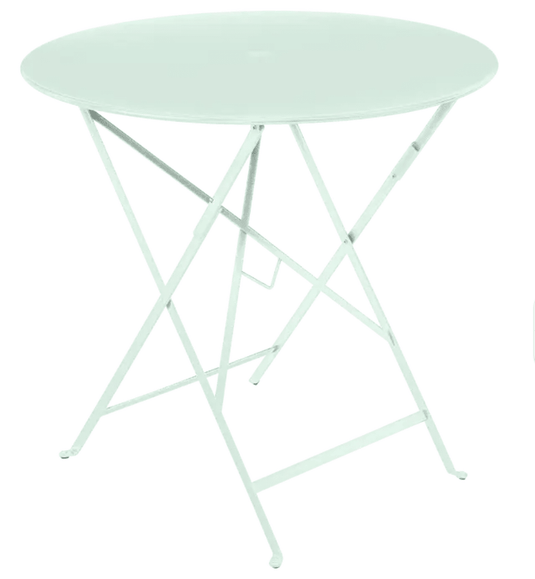 Bistro Table Ø77cm Round Folding Table - Custom Wood DesignsVibrant ice mint Fermob round folding bistro table with Ø77cm metal top, perfect for outdoor terraces and small spaces.Round Table Ferob Outdoor7923.0Ice Mint