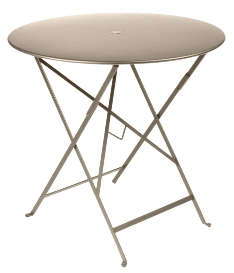 Load image into Gallery viewer, Bistro Table Ø77cm Round Folding Table - Custom Wood DesignsFermob Nutmeg Beige round outdoor Bistro Table with 77cm diameter, folding metal design for cafe or patio use.Round Table Ferob Outdoor7919.0Nutmeg
