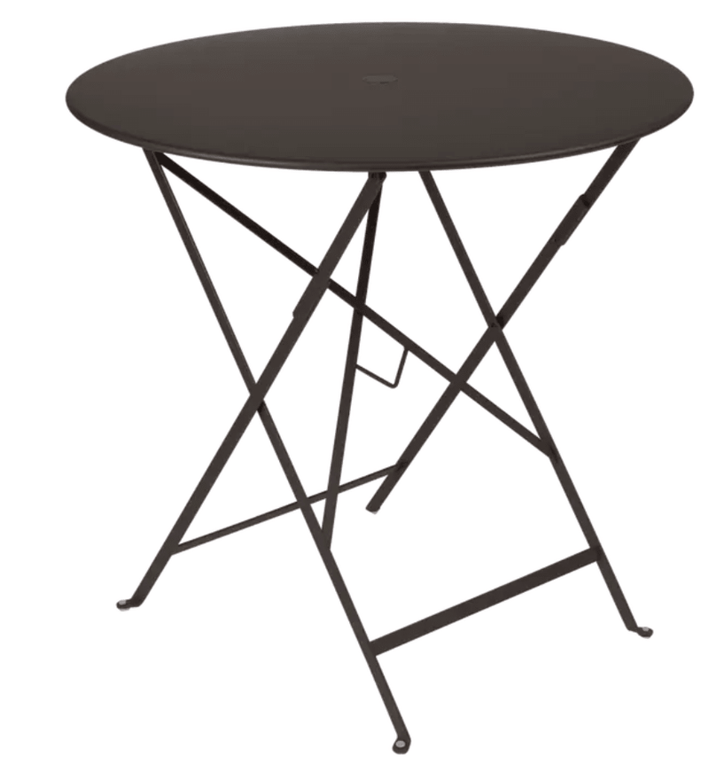 Load image into Gallery viewer, Bistro Table Ø77cm Round Folding Table - Custom Wood DesignsFermob Bistro Round Folding Table Ø77cm in deep brown steel, ideal for outdoor dining and hospitality use.Round Table Ferob Outdoor7914.0Tonka
