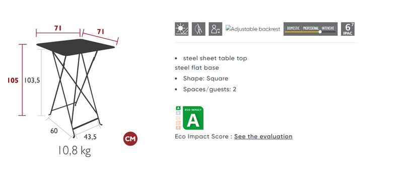 Load image into Gallery viewer, Fermob Bistro high table, 71x71 cm, honey metal finish, foldable outdoor bar table with a sleek, modern design.
