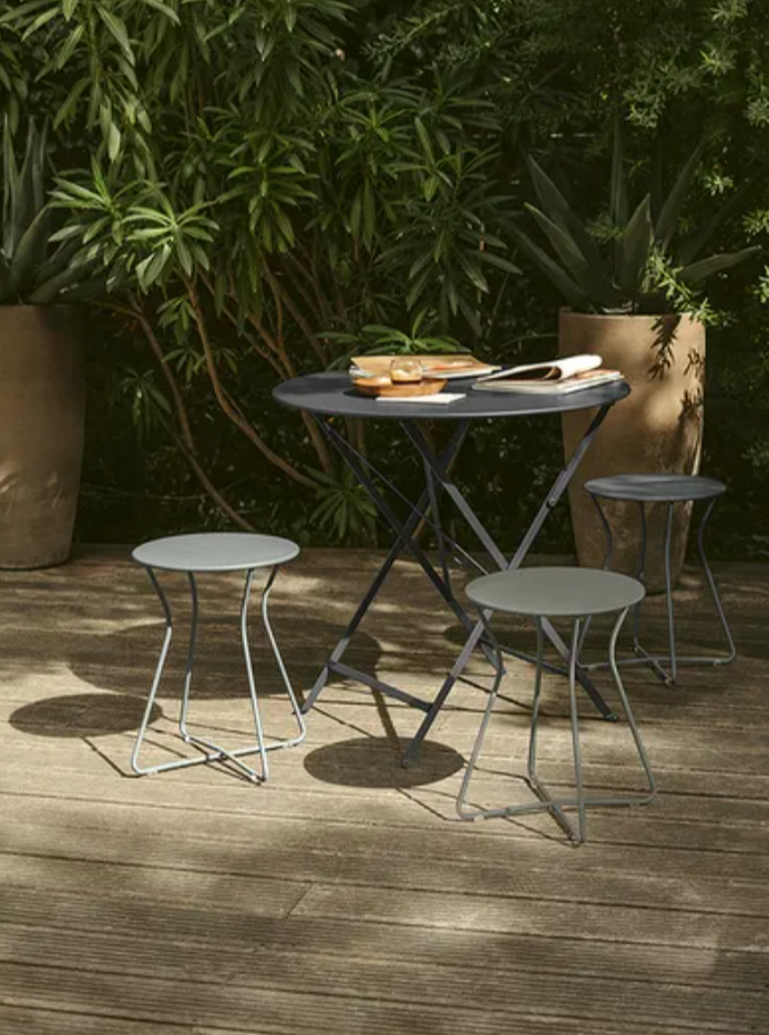 Load image into Gallery viewer, Fermob Bistro Table Ø77cm round folding outdoor table with a sleek, modern design, suitable for patio or balcony use.
