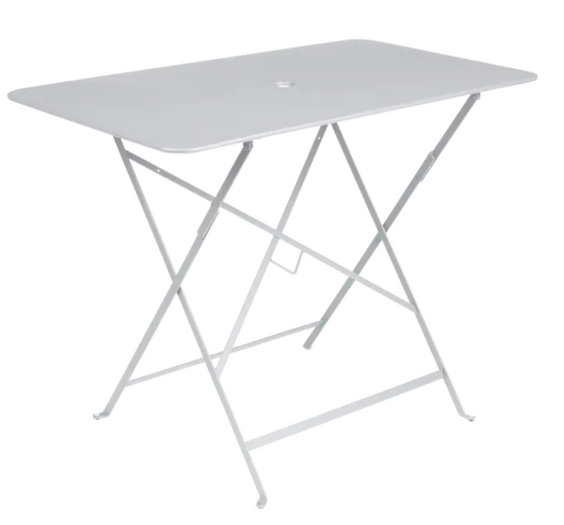 Load image into Gallery viewer, Fermob metal foldable bistro table, 97x57 cm, in honey color, suitable for outdoor cafe or patio use.
