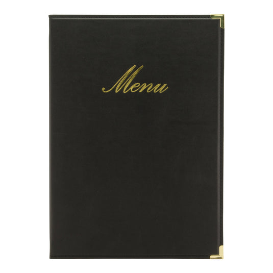 A4 leather menu x10 Black Custom Wood Designs __label: Multibuy black-a4-leather-menu-x10-53613246644567