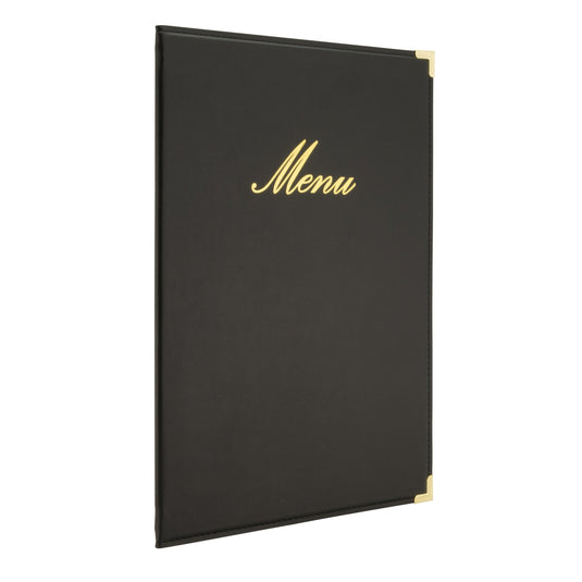 A4 leather menu x10 Custom Wood Designs __label: Multibuy black-a4-leather-menu-x10-53613247332695