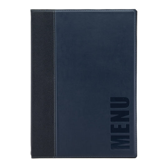 Leather style menu A4 pack of 10 Blue Custom Wood Designs black-leather-style-menu-a4-pack-of-10-53613268599127