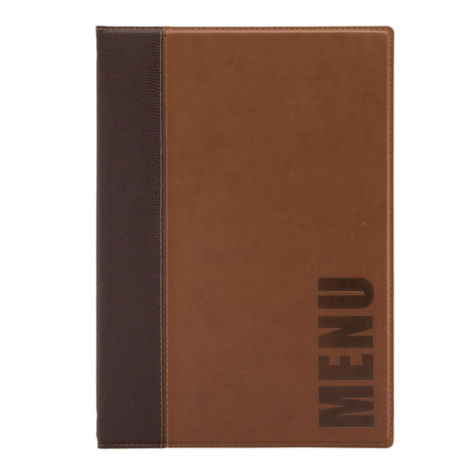 Leather style menu A4 pack of 10 Light Brown Custom Wood Designs black-leather-style-menu-a4-pack-of-10-53613271318871