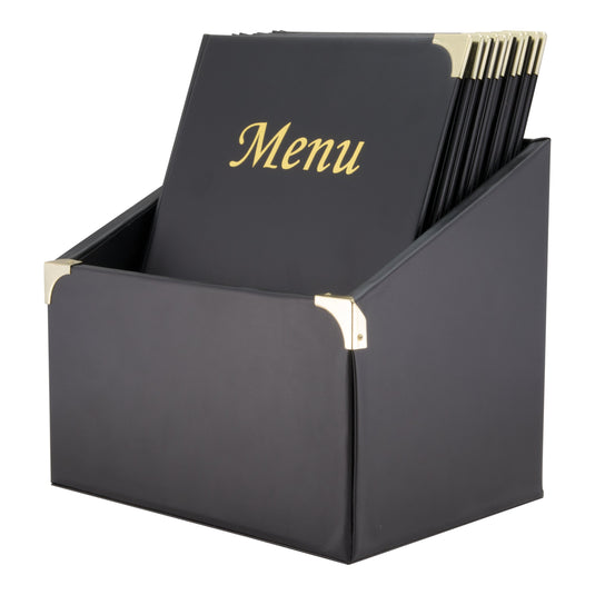 Menu holders in box set of 10 Custom Wood Designs __label: Multibuy black-menu-holders-in-box-set-of-10-53613317488983