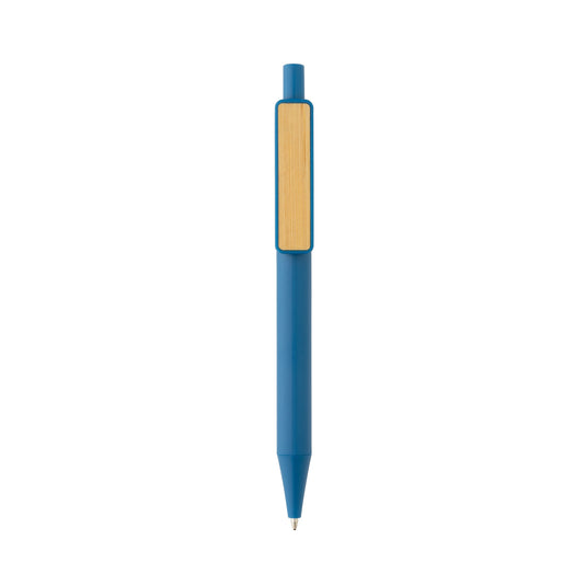 Pen with wooden bamboo clip pack of 500 Blue Custom Wood Designs __label: Multibuy black-pen-with-wooden-bamboo-clip-pack-of-500-53613182189911