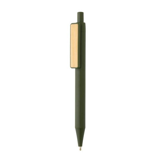 Pen with wooden bamboo clip pack of 500 Green Custom Wood Designs __label: Multibuy black-pen-with-wooden-bamboo-clip-pack-of-500-53613183697239
