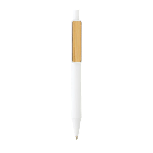 Pen with wooden bamboo clip pack of 500 White Custom Wood Designs __label: Multibuy black-pen-with-wooden-bamboo-clip-pack-of-500-53613184352599