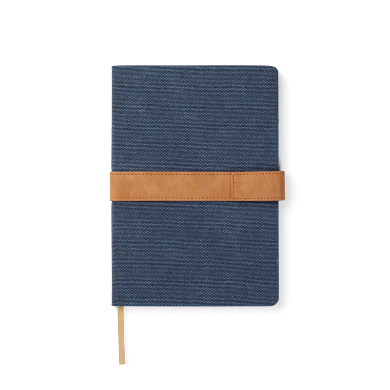 Load image into Gallery viewer, Recycled A5 canvas note book pack of 25 Navy Custom Wood Designs __label: Multibuy black-recycled-a5-canvas-note-book-pack-of-25-53613747011927
