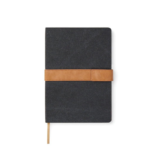 Recycled A5 canvas note book pack of 25 Black Custom Wood Designs __label: Multibuy black-recycled-a5-canvas-note-book-pack-of-25-56106817683799