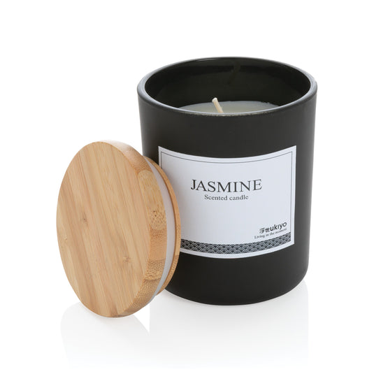 Wooden bamboo lid scented candle pack of 25 Black Custom Wood Designs __label: Multibuy black-wooden-bamboo-lid-scented-candle-pack-of-25-53613167837527